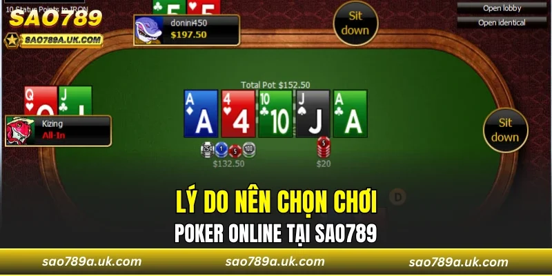 Lý do nên chọn chơi Poker online tại sao789